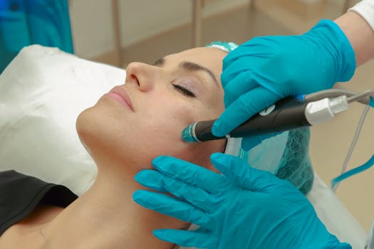 pexels-photo-12556701-12556701 A woman receiving a facial skincare treatment with a specialized device wearing protective gloves.